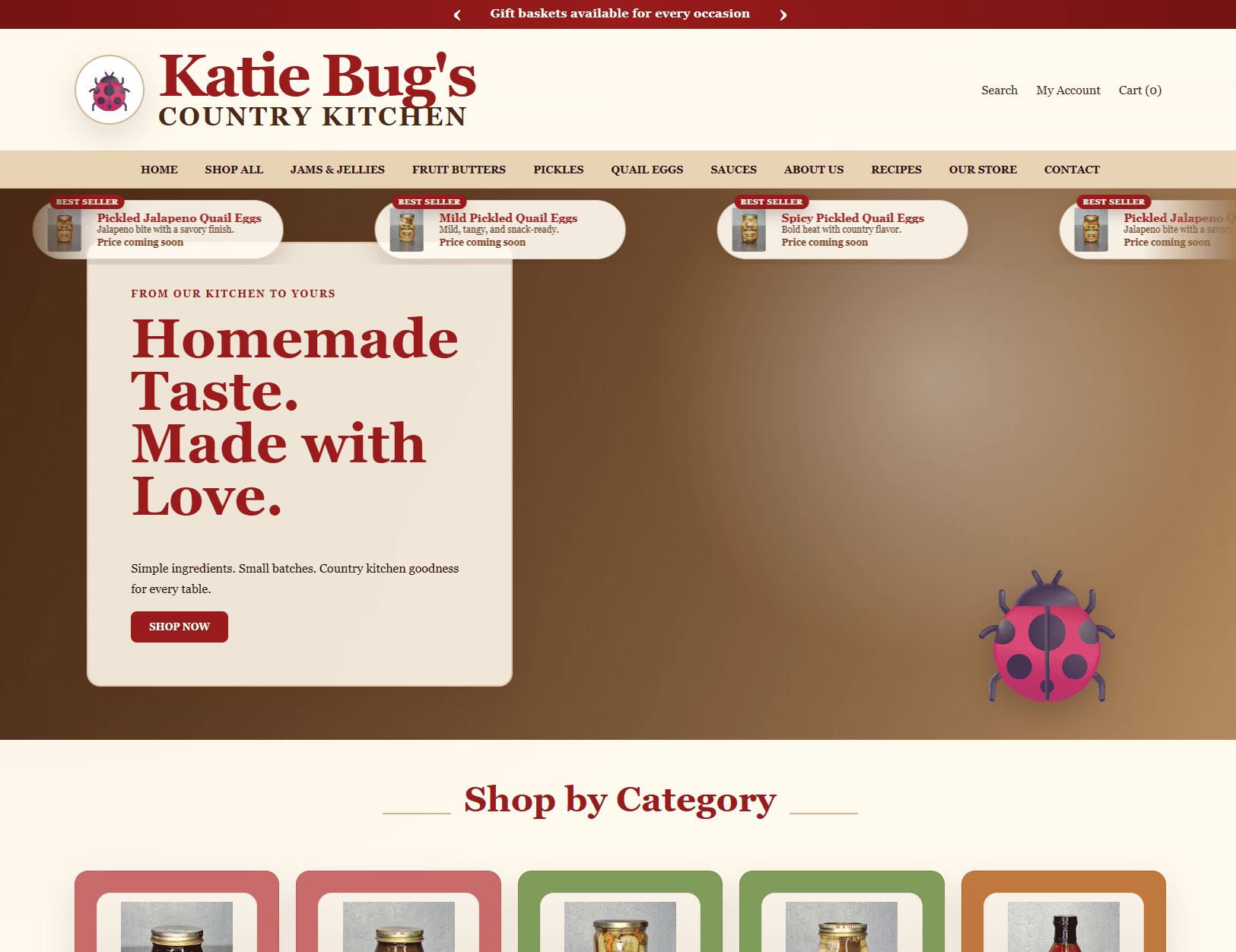 Katie Bug's Country Kitchen website project preview